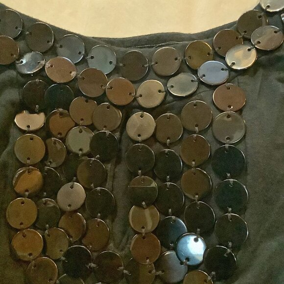 BCBGMaxAzria Black Top with Heavy Ornate Beading | Medium - Picture 10 of 10